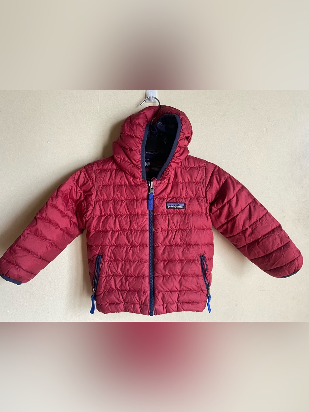 Patagonia Kids 2T Hooded Reversible Down Puffer Jacket